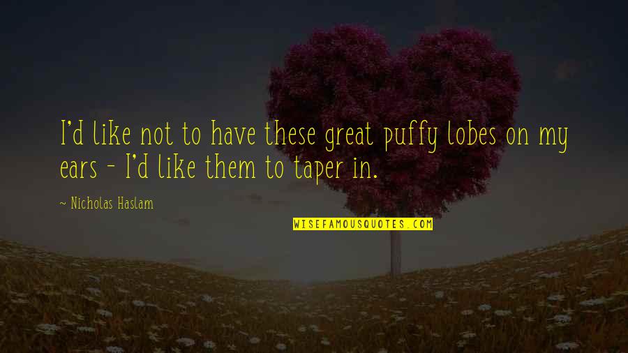 Someone Died Inspirational Quotes By Nicholas Haslam: I'd like not to have these great puffy