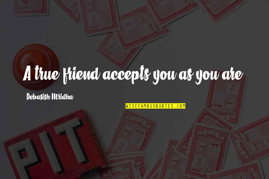 Someone Fading Away Quotes By Debasish Mridha: A true friend accepts you as you are.