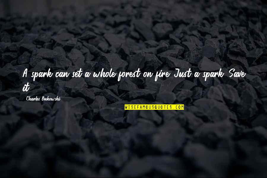 Someone From Your Past Who You Loved Quotes By Charles Bukowski: A spark can set a whole forest on Someone From Your Past Who You Loved Quotes By Charles Bukowski: A spark can set a whole forest on