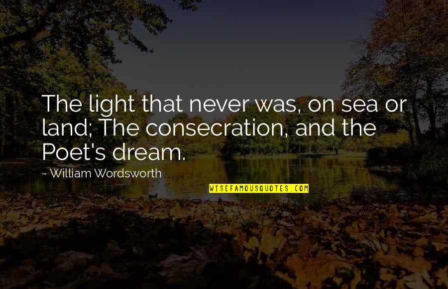 Someone Having A Hold On You Quotes By William Wordsworth: The light that never was, on sea or