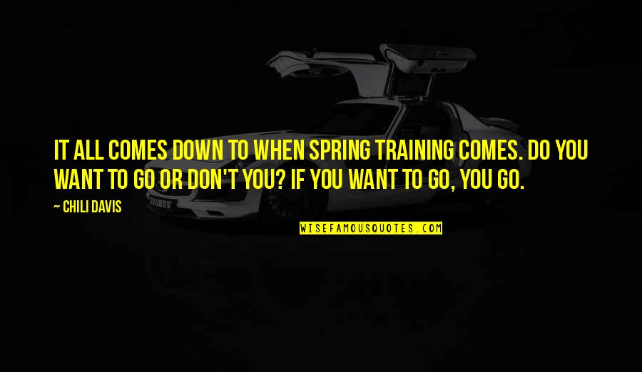 Someone Holding The Key To Your Heart Quotes By Chili Davis: It all comes down to when spring training