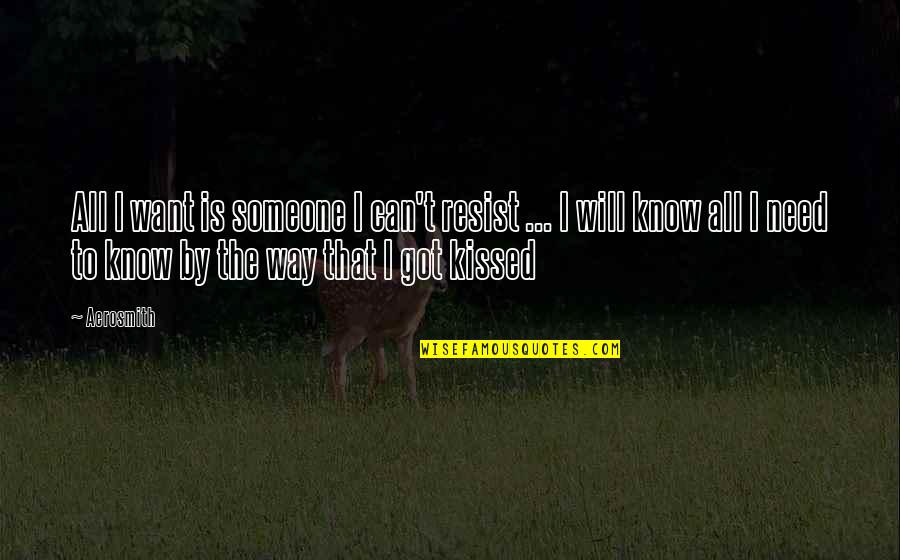 Someone I Know Quotes By Aerosmith: All I want is someone I can't resist Someone I Know Quotes By Aerosmith: All I want is someone I can't resist