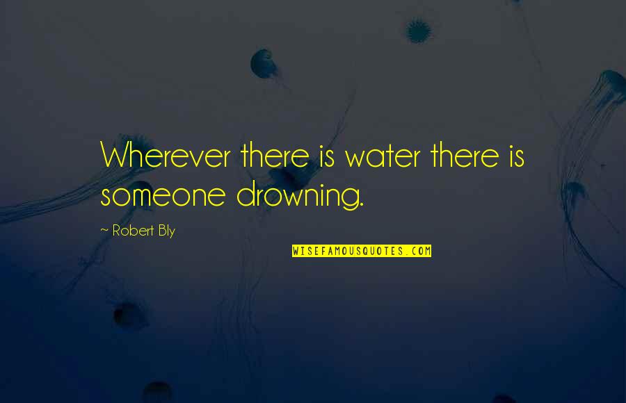 Someone Is There Quotes By Robert Bly: Wherever there is water there is someone drowning.