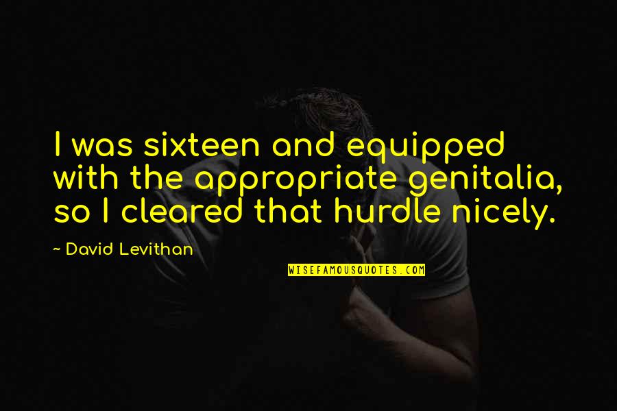 Someone Leaving Me Quotes By David Levithan: I was sixteen and equipped with the appropriate