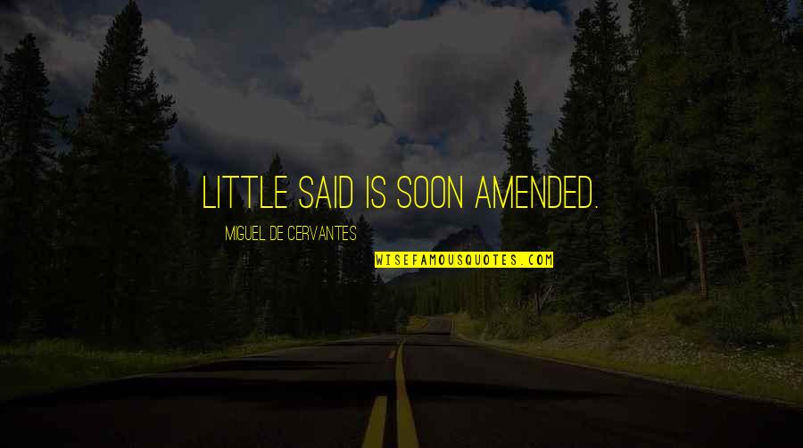 Someone Leaving You Alone Quotes By Miguel De Cervantes: Little said is soon amended.