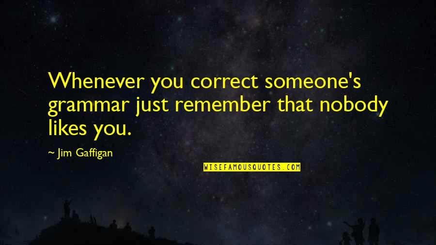 Someone Likes Quotes By Jim Gaffigan: Whenever you correct someone's grammar just remember that