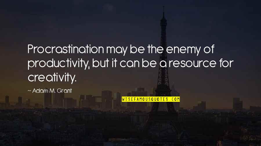 Someone Liking You But You Don Like Them Quotes By Adam M. Grant: Procrastination may be the enemy of productivity, but