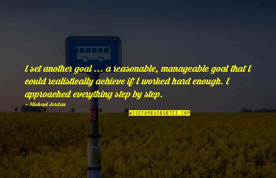 Someone Needing To Grow Up Quotes By Michael Jordan: I set another goal ... a reasonable, manageable