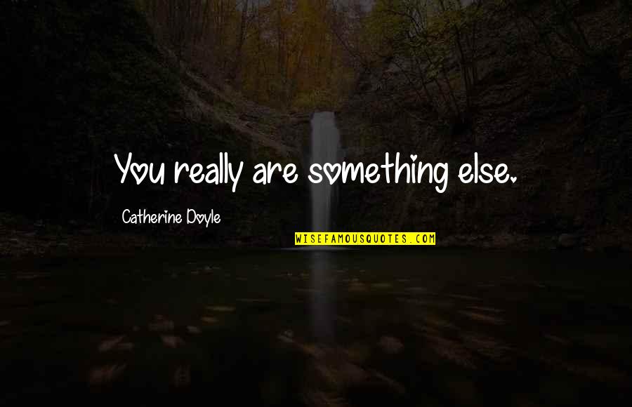 Someone Not Seeing Your Worth Quotes By Catherine Doyle: You really are something else.