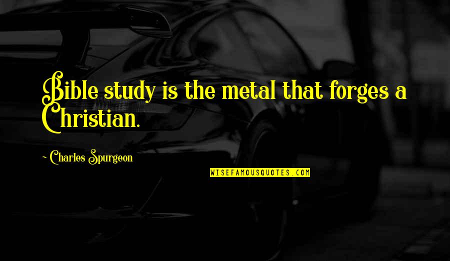 Someone Special At Christmas Quotes By Charles Spurgeon: Bible study is the metal that forges a