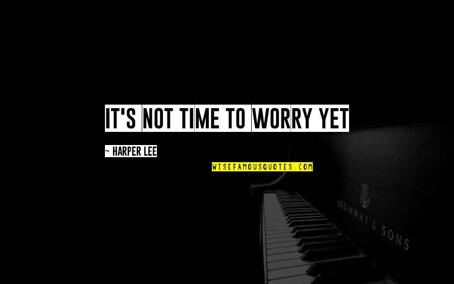 Someone Special You Like Quotes By Harper Lee: It's not time to worry yet