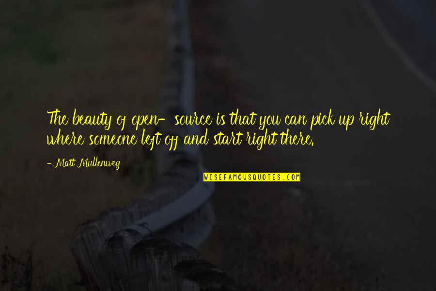 Someone That Left You Quotes By Matt Mullenweg: The beauty of open-source is that you can Someone That Left You Quotes By Matt Mullenweg: The beauty of open-source is that you can