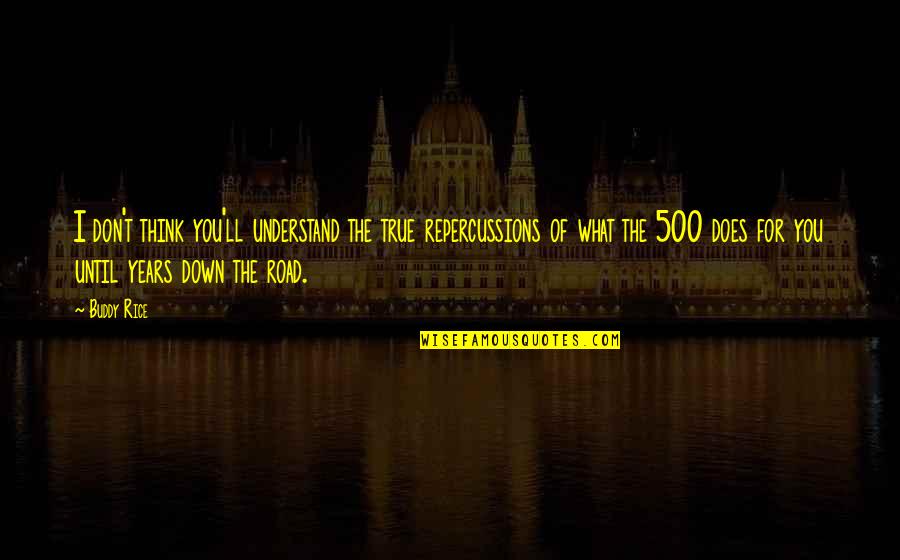 Someone Walking Out Of Your Life Quotes By Buddy Rice: I don't think you'll understand the true repercussions Someone Walking Out Of Your Life Quotes By Buddy Rice: I don't think you'll understand the true repercussions