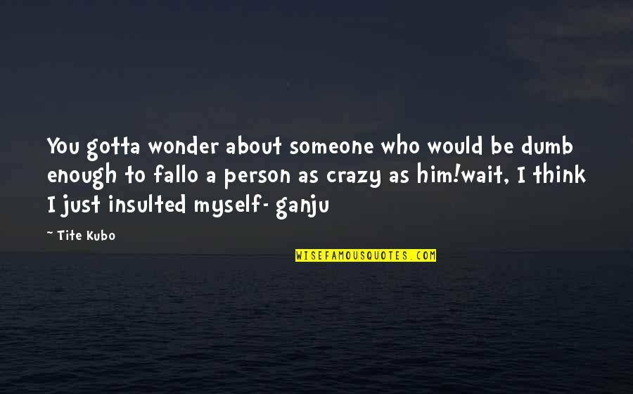 Someone Who Is Crazy Quotes By Tite Kubo: You gotta wonder about someone who would be