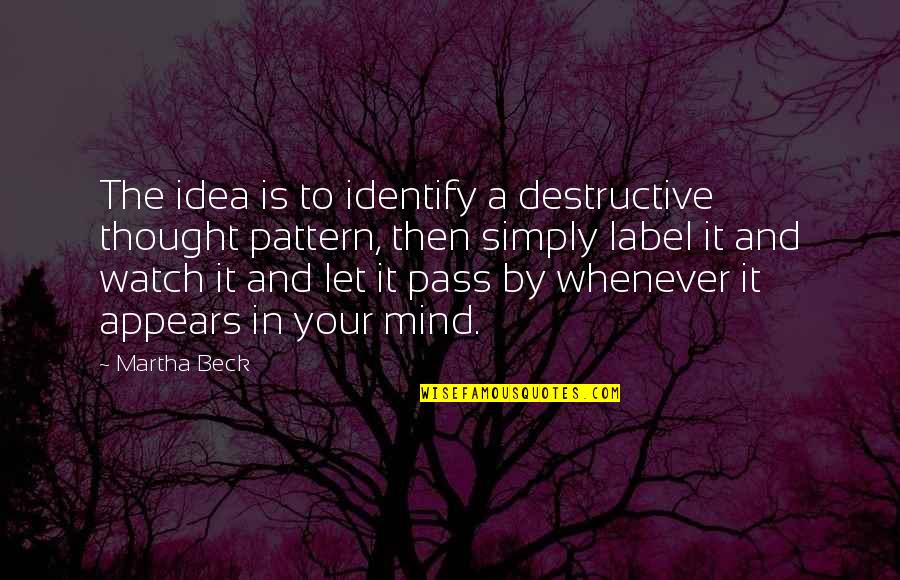 Someone Who Killed Themselves Quotes By Martha Beck: The idea is to identify a destructive thought