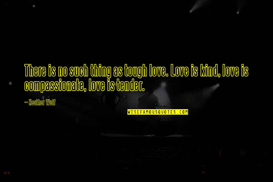 Someone With A Kind Heart Quotes By Heather Wolf: There is no such thing as tough love.