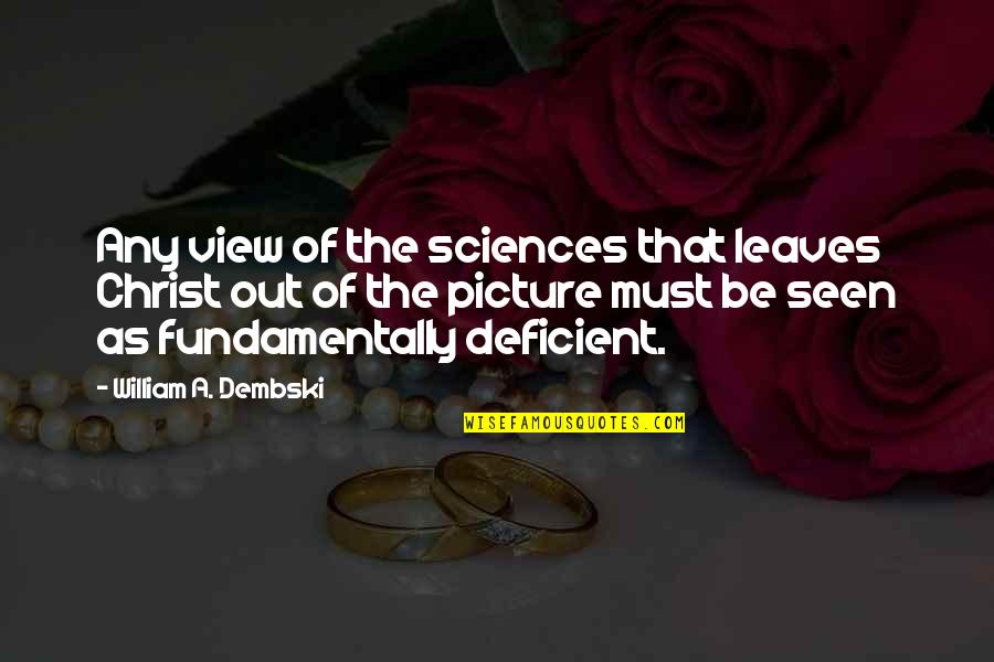 Someplace Restaurant Quotes By William A. Dembski: Any view of the sciences that leaves Christ Someplace Restaurant Quotes By William A. Dembski: Any view of the sciences that leaves Christ