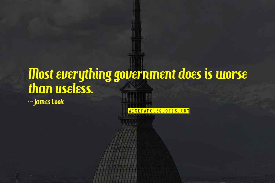 Somerford Quotes By James Cook: Most everything government does is worse than useless.