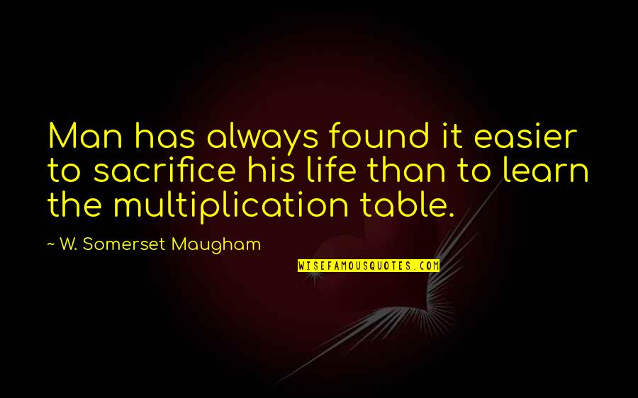 Somerset Quotes By W. Somerset Maugham: Man has always found it easier to sacrifice