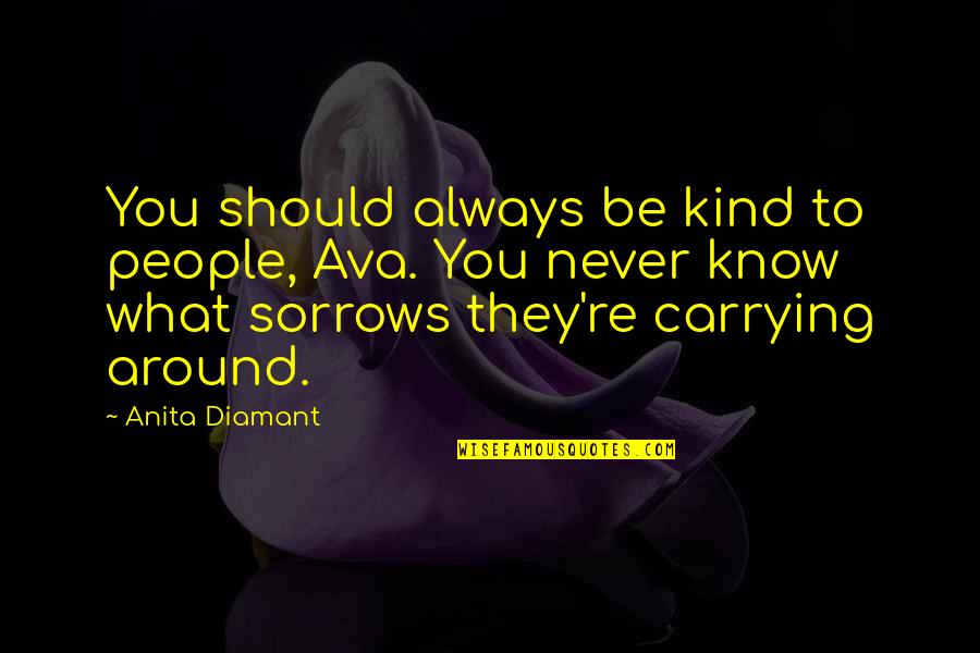 Somersize Products Quotes By Anita Diamant: You should always be kind to people, Ava. Somersize Products Quotes By Anita Diamant: You should always be kind to people, Ava.