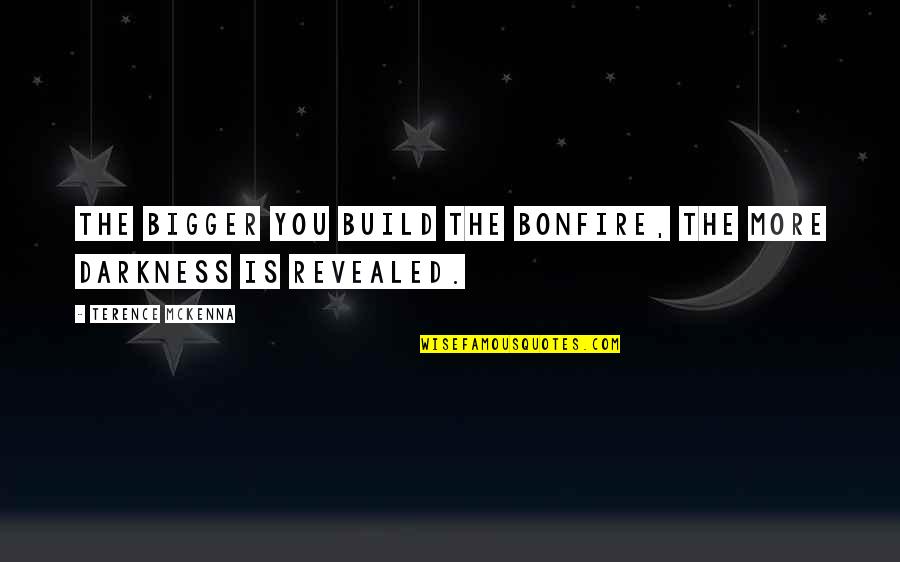 Something About Mary Magda Quotes By Terence McKenna: The bigger you build the bonfire, the more Something About Mary Magda Quotes By Terence McKenna: The bigger you build the bonfire, the more