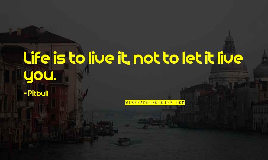 Something About Nature Quotes By Pitbull: Life is to live it, not to let
