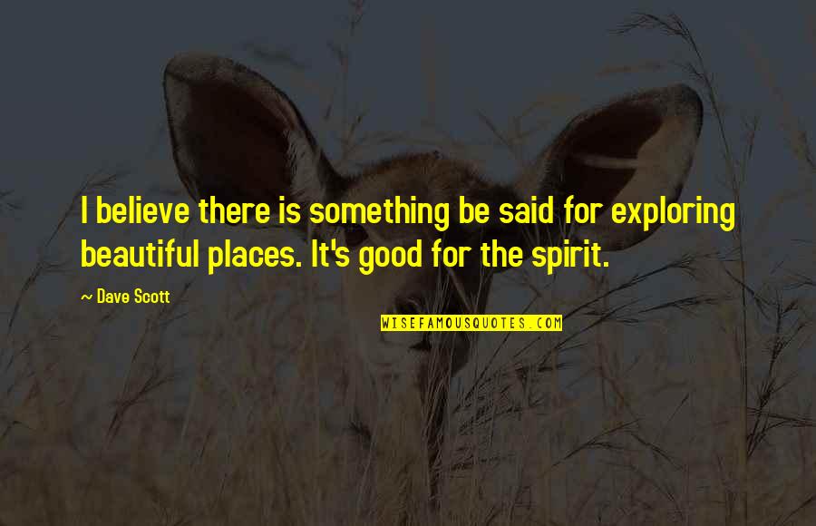 Something Beautiful Quotes By Dave Scott: I believe there is something be said for