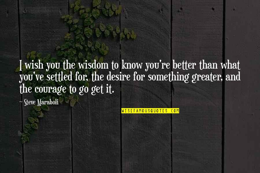 Something Better For You Quotes By Steve Maraboli: I wish you the wisdom to know you're