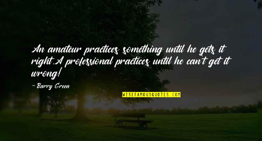 Something Green Quotes By Barry Green: An amateur practices something until he gets it Something Green Quotes By Barry Green: An amateur practices something until he gets it