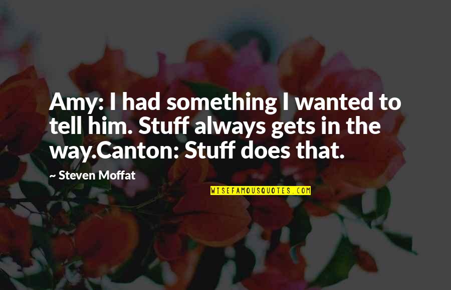 Something I Always Wanted To Tell You Quotes By Steven Moffat: Amy: I had something I wanted to tell