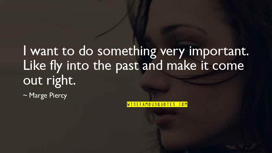 Something Important Quotes By Marge Piercy: I want to do something very important. Like