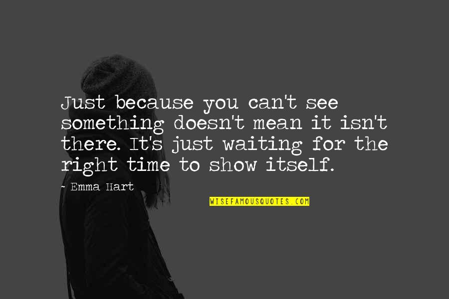 Something Isn't Right Quotes By Emma Hart: Just because you can't see something doesn't mean