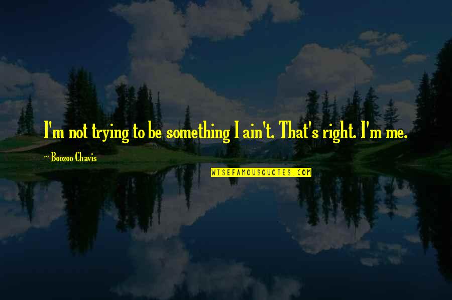 Something Just Ain't Right Quotes By Boozoo Chavis: I'm not trying to be something I ain't.