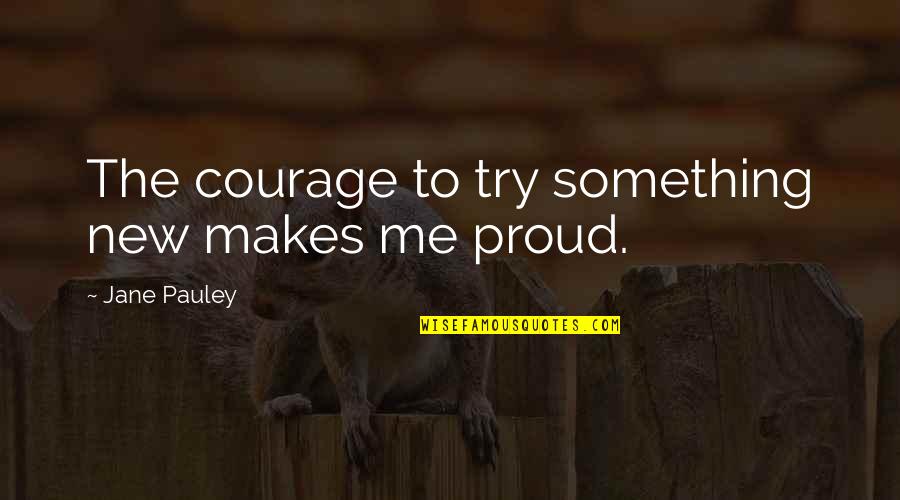 Something Makes Me Quotes By Jane Pauley: The courage to try something new makes me