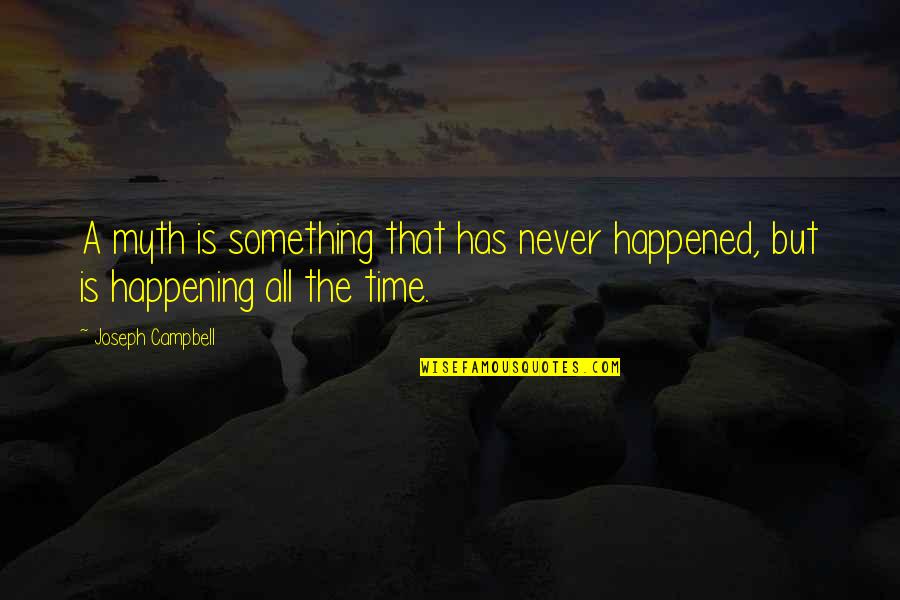 Something Never Happening Quotes By Joseph Campbell: A myth is something that has never happened,