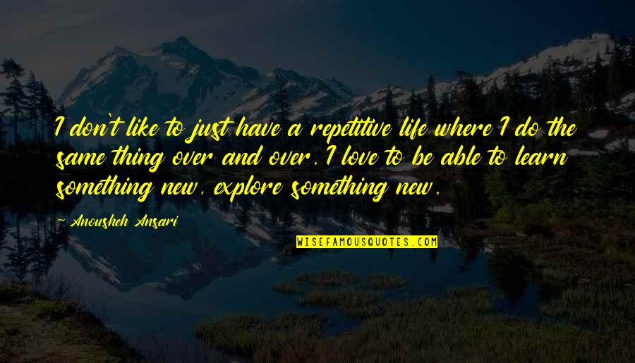 Something New In Your Life Quotes By Anousheh Ansari: I don't like to just have a repetitive