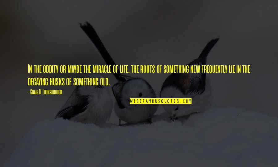 Something New In Your Life Quotes By Craig D. Lounsbrough: In the oddity or maybe the miracle of