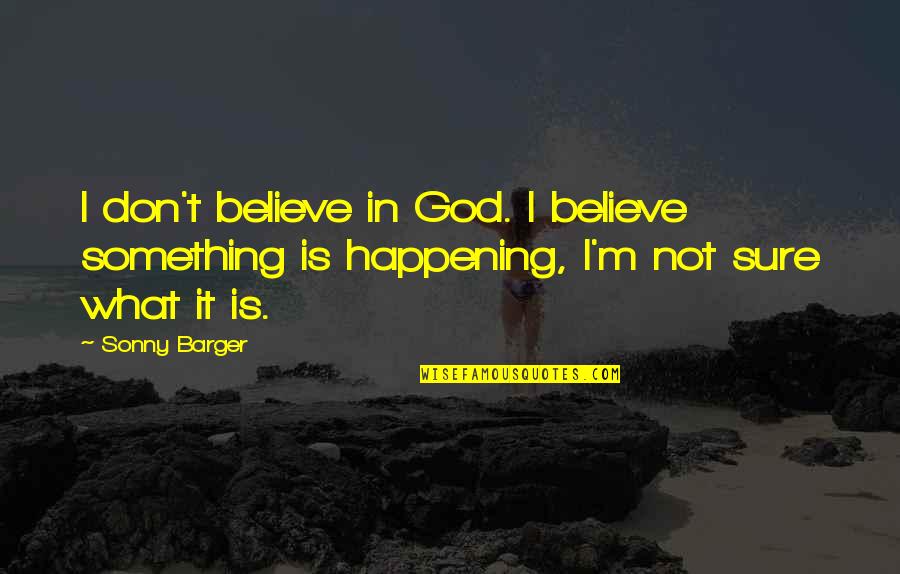 Something Not Happening Quotes By Sonny Barger: I don't believe in God. I believe something