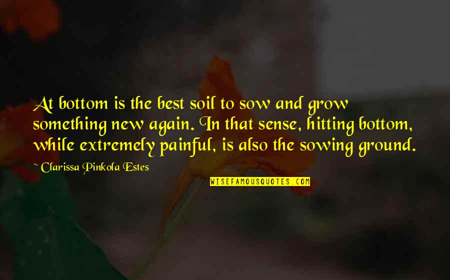 Something Painful Quotes By Clarissa Pinkola Estes: At bottom is the best soil to sow
