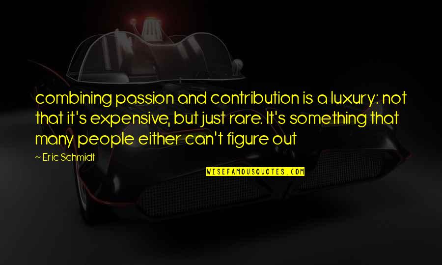 Something Rare Quotes By Eric Schmidt: combining passion and contribution is a luxury: not