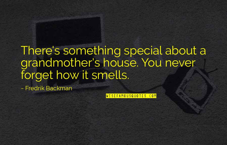 Something Smells Quotes By Fredrik Backman: There's something special about a grandmother's house. You