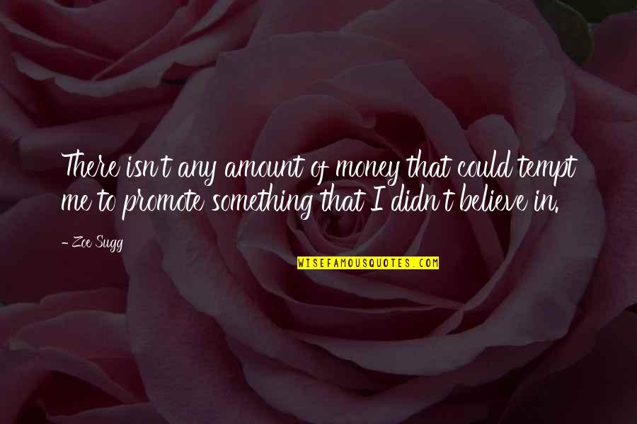 Something To Believe In Quotes By Zoe Sugg: There isn't any amount of money that could