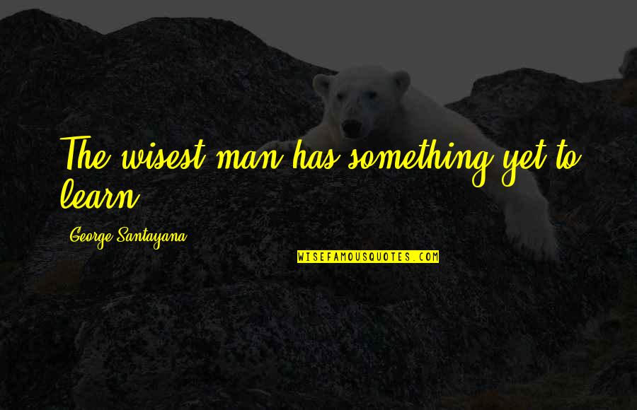 Something To Learn Quotes By George Santayana: The wisest man has something yet to learn.
