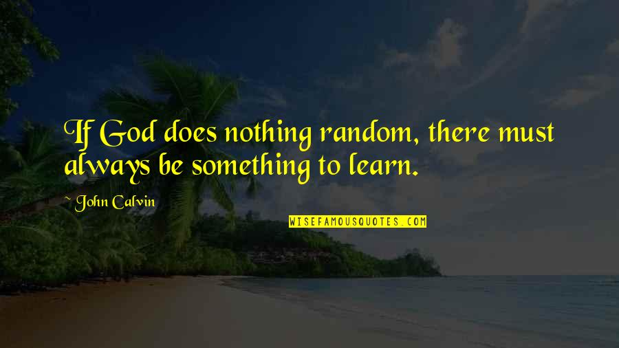 Something To Learn Quotes By John Calvin: If God does nothing random, there must always