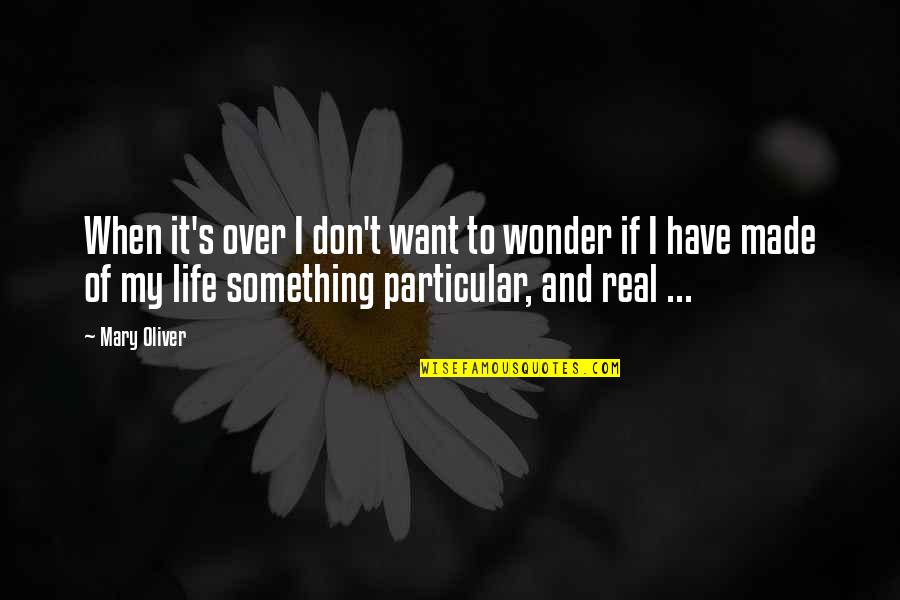 Something To My Something Quotes By Mary Oliver: When it's over I don't want to wonder