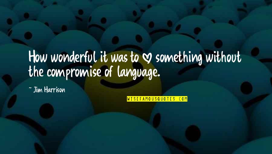 Something Wonderful Quotes By Jim Harrison: How wonderful it was to love something without