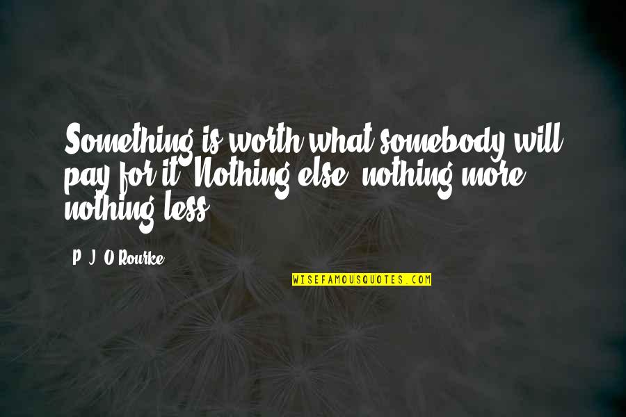 Something Worth It Quotes By P. J. O'Rourke: Something is worth what somebody will pay for