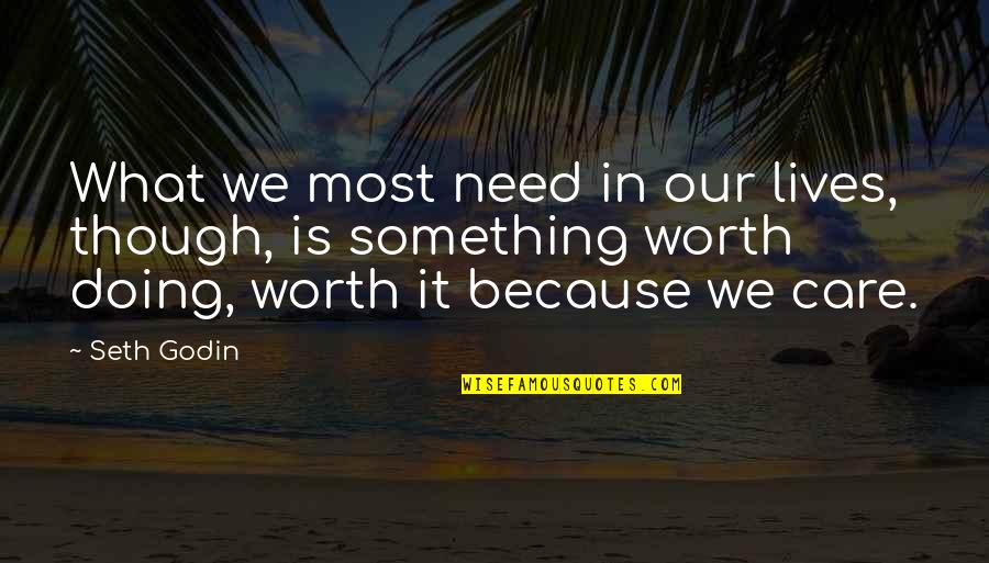 Something Worth It Quotes By Seth Godin: What we most need in our lives, though,