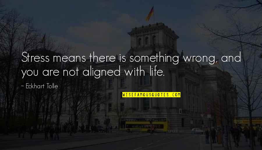 Something Wrong In Life Quotes By Eckhart Tolle: Stress means there is something wrong, and you