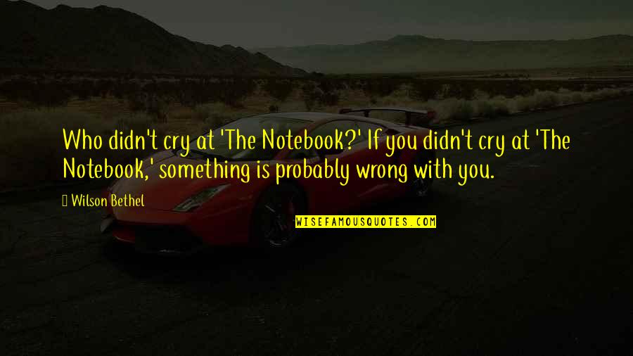 Something Wrong Quotes By Wilson Bethel: Who didn't cry at 'The Notebook?' If you